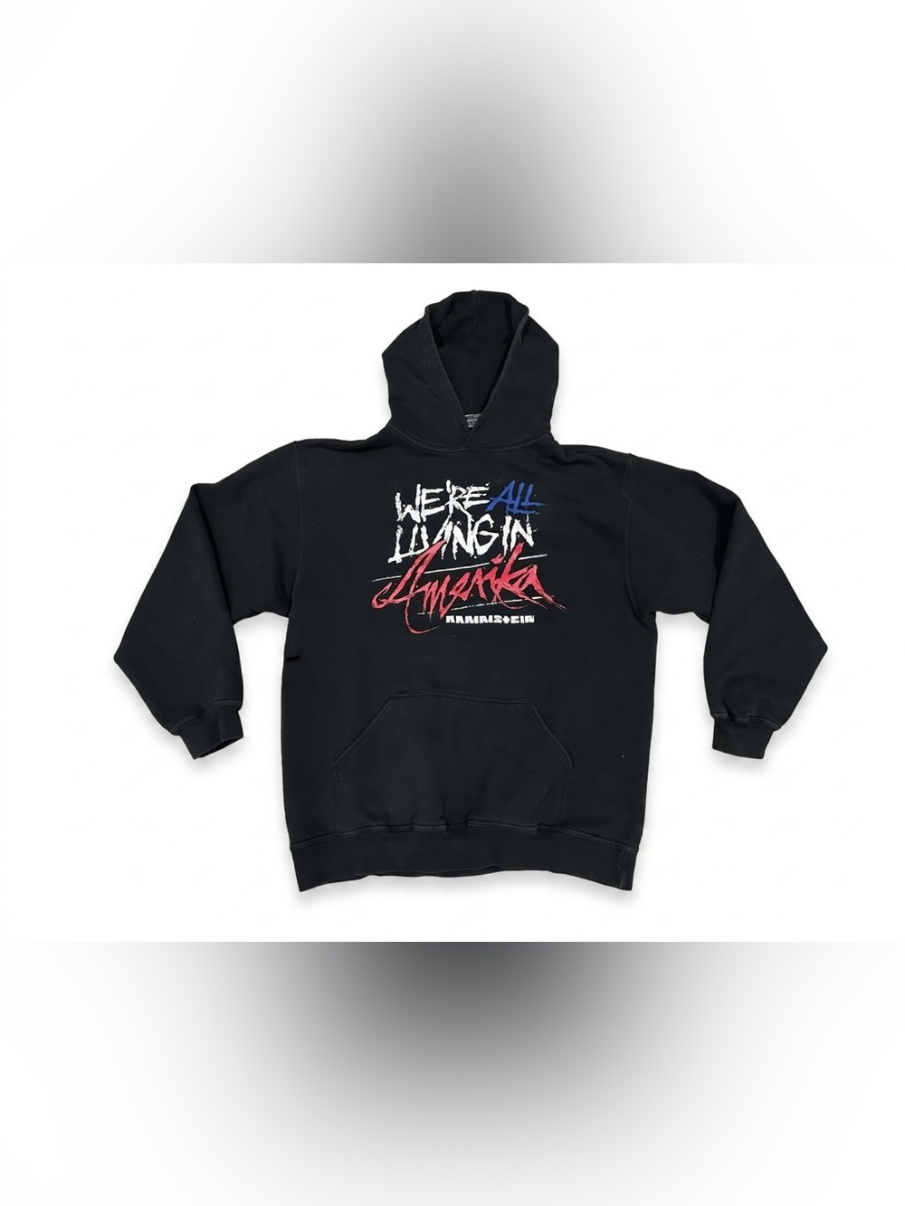 Rammstein Amerika Hoodie Mens XXL Black Pullover Sweatshirt Band Merch US Flag